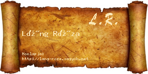 Láng Róza névjegykártya